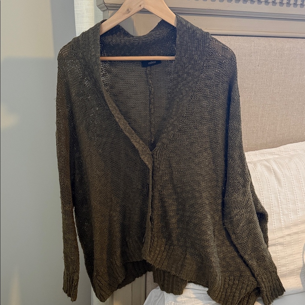 Millau Olive Green Women's Cardigan